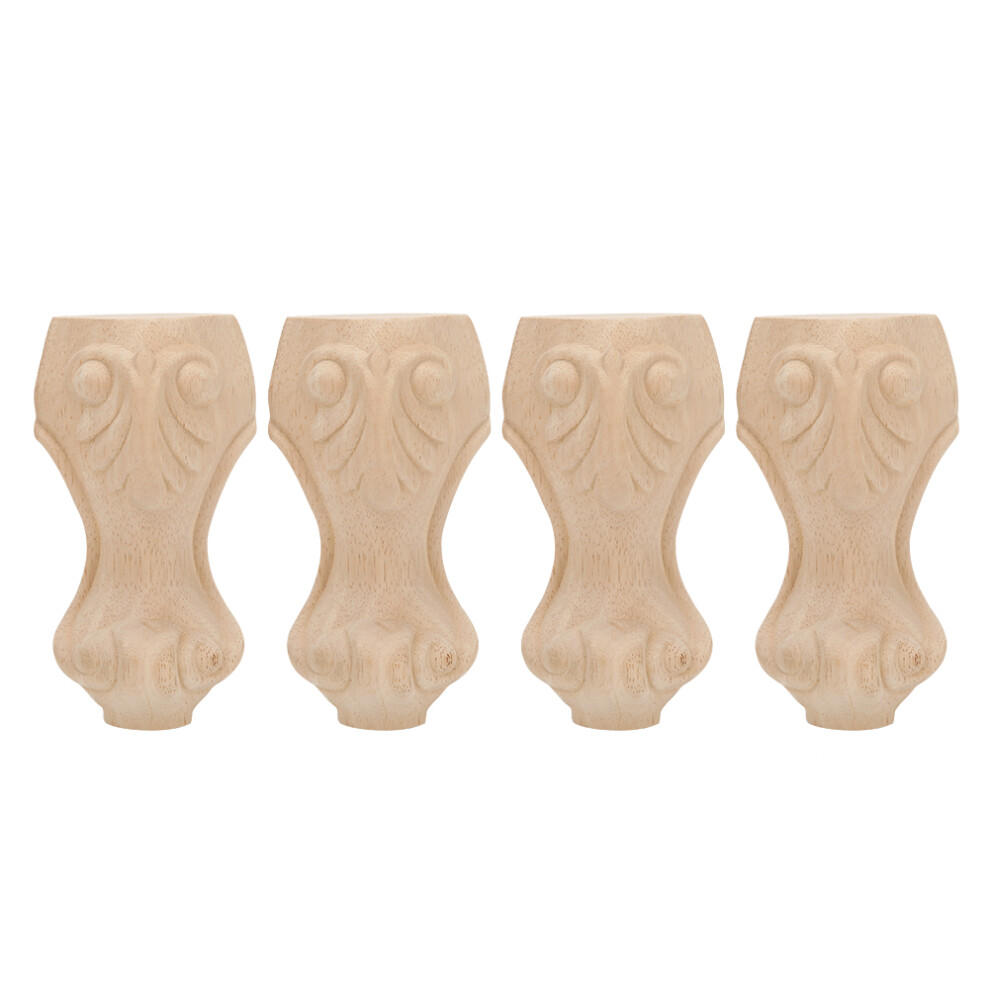 Solid Wood Furniture Legs European Style Carving Replacement Feet For Sofa Cabinet Wardrobe Loveseat Couch Ottoman Coffee Table, Exquisite Carving 9482726470984