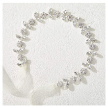 Acessórios de cabelo para noivas: tiara elegante para casamento, com design de flor cravejada de strass para ocasiões especiais, fita ajustável