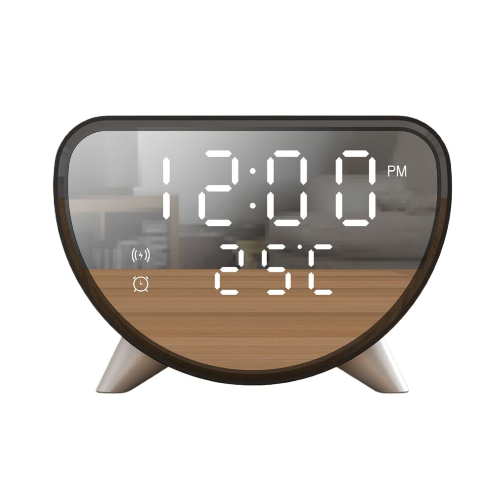 Wireless Charger Clock Temperature Display Alarm Bedside Digital Clock Qi Wireless Charging Port