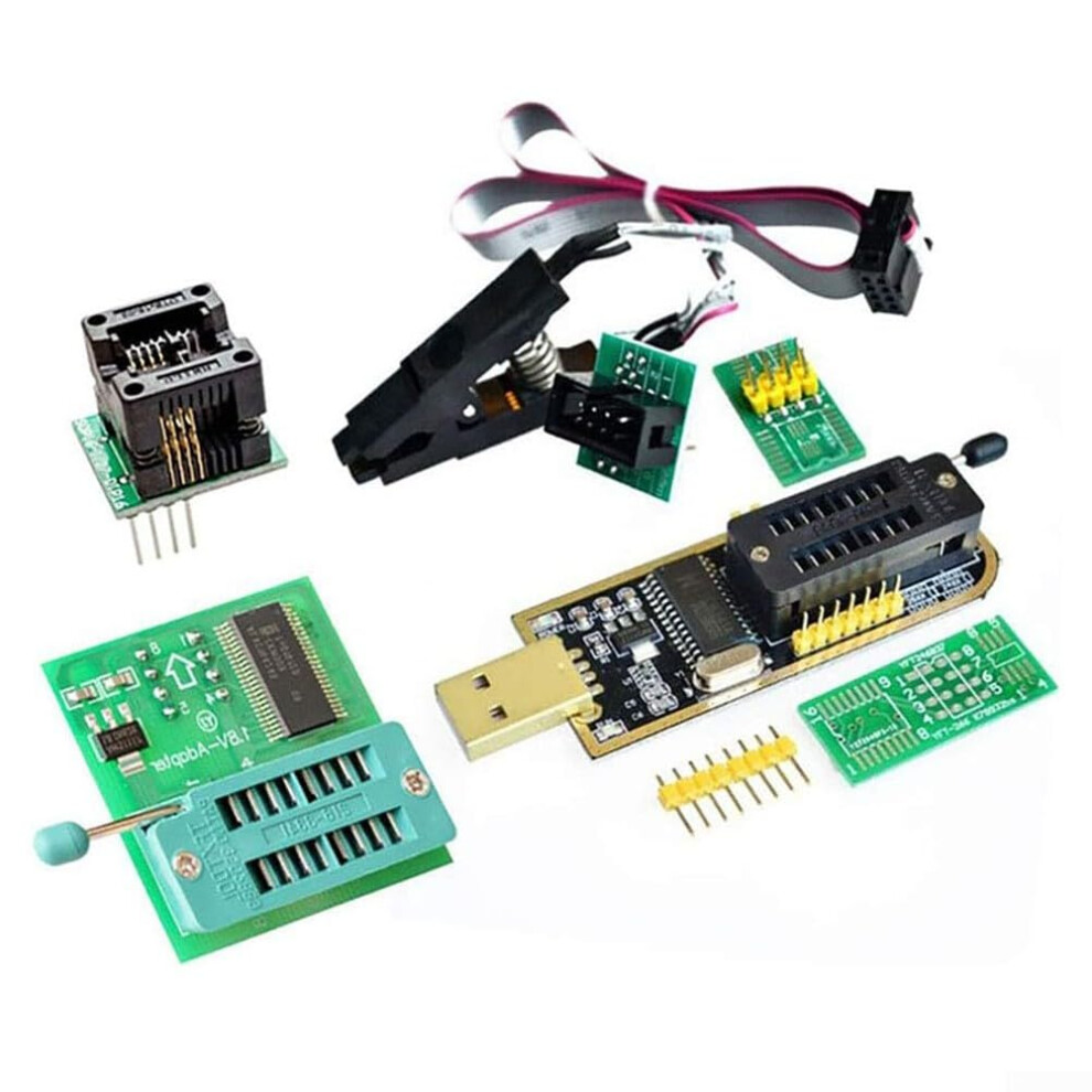 Usb Programmer Kit With Sop8 Clip And 1.8V Adapter For 24/25 Series Flash Memory Bios Eeprom Tool For Soic8 Spi 9199774189231