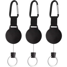 Convenient Access Heavy Duty Badge Holder, Multi-function Retractable Reel with Steel Cable Carabiner Clip, Durable & Reliable Badge Clip for Retracta