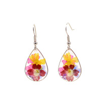 Orecchini a goccia di bellezza naturale, orecchini fatti a mano con fiori incapsulati in resina, regalo ideale per le donne, orecchini leggeri e veri
