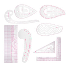 Plastic Sewing Tools Sewing Pattern Making Transparent Ruler Adjustable Measuring Fashion Clear Metric Sewing Ruler Set French Curve Ruler