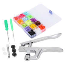 Snap Fastener Kit for Sewing, Plastic Snap Buttons with Snap Pliers Set Premium Quality Resin Multi Use Fasteners for Clothing Crafting Easy to Instal