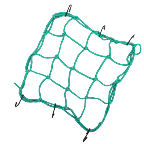Nylon Cargo Net 30x30cm with Hooks for Bikes, Motorcycles, EVs—Green 1