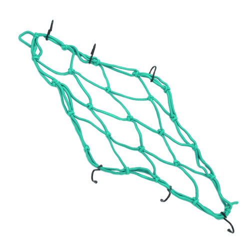 Nylon Cargo Net 30x30cm with Hooks for Bikes, Motorcycles, EVs—Green 2