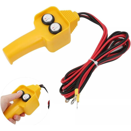 Electric Winch Control 12V Wired Remote Push Button Forward/Reverse For 1500LB5000LB Hand Winches, 4.3ft Cable, Yellow 1