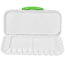 Watercolor Artist Palette Foldable Travel Leak Proof Airtight Seal Deep Color Wells Large Mixing Areas Durable Resin Easy Clean Multi Function