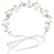 Acessórios de cabelo para casamento: Tiara de pérolas e flores em estilo boêmio, coroa de princesa com diversos designs e cores, guirlanda de