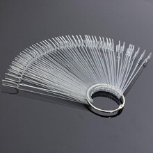 Transparent Nail Tips, 50Pcs Medium Almond Shape Acrylic Material For Nail Art Display, Includes Split Ring Holder, Gel Polish Swatch Tools For Profes