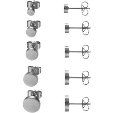 Orecchini a perno con piccole perle per donna, set di orecchini dal design classico placcati in oro con perni a sfera rotonda, gioielli in acciaio