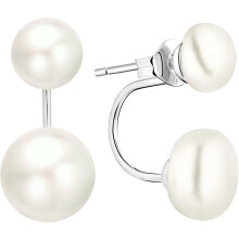 Detachable Double Drop Earrings, Hypoallergenic Freshwater Pearls, Two Ways to Wear with Sterling Silver Clasps, Elegant Design for Gift for Special O
