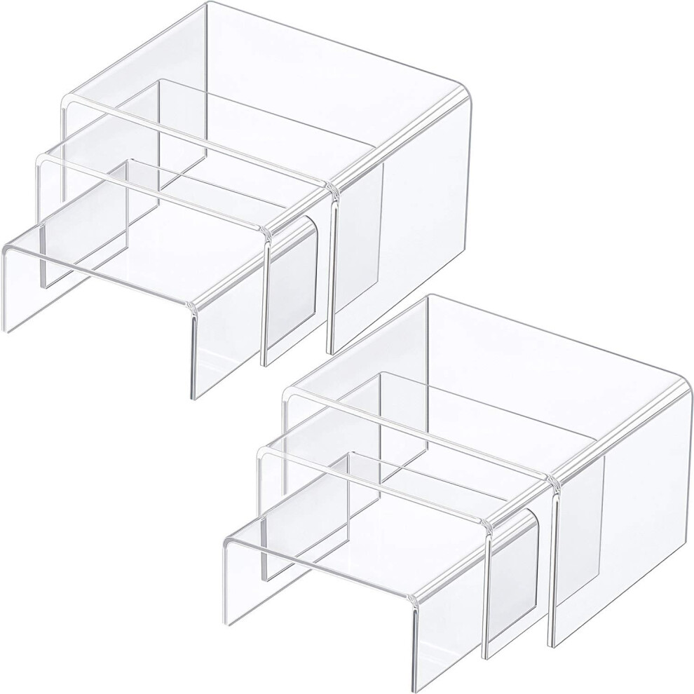 Artful Presentation, Clear Acrylic Plexiglass Floating Effect Risers, Multi-Purpose Use For Figures, Jewelry, Durable Clear Acrylic Showcase For Kitch 9115830972128