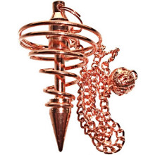 Vortex Spiral Twisted Design Pendulum, Metaphysical Properties Enhanced Tool for Dowsing and Healing, Gold Plated Metal Pendulum Optimized for Crystal