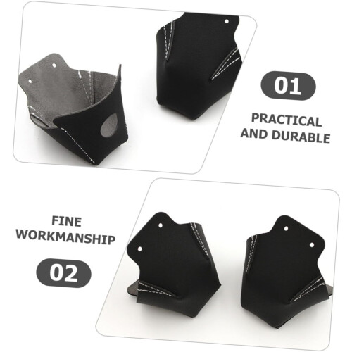 Leather Roller Skate Toe Guards 2Piece Set, WearResistant Protective Covers, Adjustable Toe Stop Compatibility, Black 2