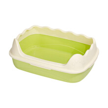 Detachable Litter Box Cat Toilet Semi Enclosed Anti Splashing Sturdy Kitty Litter Pan Indoor Green 13.58x18.9x7.09In