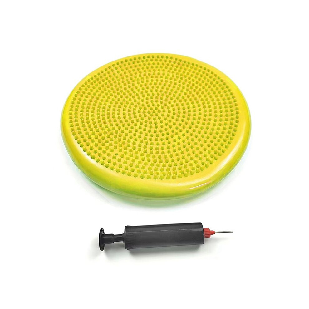 Yellow PVC Yoga Balance Mat, Inflatable Massage Cushion, Sports Fitness Balance Trainer