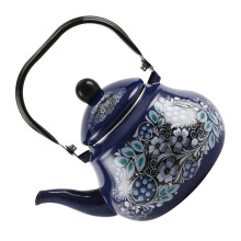 Enamel Stovetop Tea Kettle Large Capacity with Heat Resistant Handle Vintage for Induction and Gas