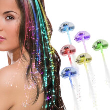 Lichtgevende veelkleurige LED-vezelhaaraccessoires, flitsend in het donker, bardansaccessoires, verstelbare lengte, handige clip zorgt voor een