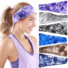 Turban-Kopftuch für Damen, atmungsaktives, breites Stirnband mit elastischem, rutschfestem Sitz, feuchtigkeitsableitendes Boho-Stirnband für Yoga,