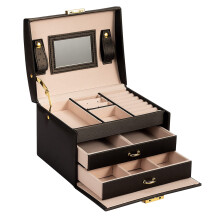 Compact Case Jewelry Box Organizer, Elegant Box with Multi-functional Storage Design, High-quality Materials for Full Protect Jewelry, Travel-friendly