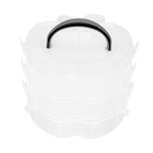 Stackable Storage Box with Transparent Design 3-Tier Adjustable Compartments Clear Container Box for Art Supplies Beads Snap-Lock Trays Durable Food