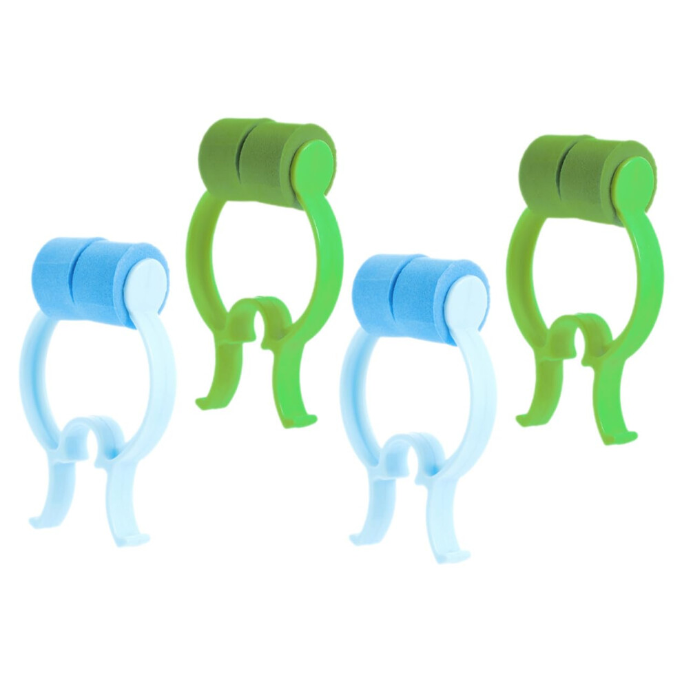 Nose Stop Clips 4 Pack, Portable Nasal Stopper For Breathing Training, Comfortable Nose Bleed Prevention, Blue And Green
