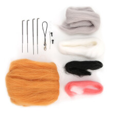 Cute Animal Doll Needle Felting Kit, 4 Styles Available Fiber Arts Kit Eco-Friendly Packaging Complete Accessories Easy to Assemble for All Ages