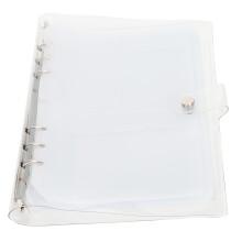 Trykknaplukning, 6-ringe løsbladsindbinding, genopfyldelig ringbind, robuste rustfri stålringe, miljøvenlig PVC, klart design, nem at håndtere
