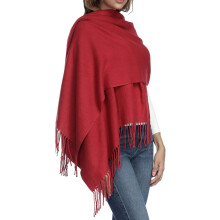 Extra Large Scarf With Soft Texture, Ultra Plush Warm Scarf, Classic Fringe Detail Shawl Wrap, Luxurious Fabric For Women Men, Multi-Way Wear For Wedd