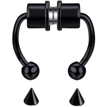 Non-Pierced Clip On Nose Ring, Cool Design Septum Ring Magnetic Septum Nose Ring Stainless Steel Fake Nose Hoop Hypoallergenic Horseshoe Hoop for Wome