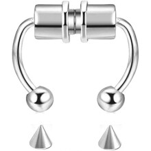 Metal Studs For Alternative Fashion, DIY Punk Rock Decoration Magnetic Earrings With 316L Stainless Steel Build, Nickel Plating Finish Screwback Studs