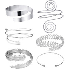 Gullarmbånd, justerbar armbånd med fjær- og bladdetaljer, minimalistisk bohemsk armbånd inspirert av naturen, metallarmbånd til overarmen for