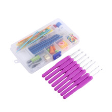 Set de croșete cu mânere ergonomice, margini netede pentru mâini artritice, dimensiuni reglabile, kit de croșetat pentru începători, cu mânere