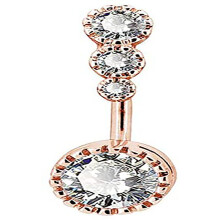 Bauchnabelpiercing, Körperschmuck, klarer CZ316L Edelstahl, hochglanzpoliert, glatte Oberfläche, Vakuumplattierung, angenehm zu tragen