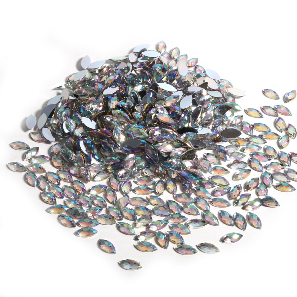 3D Nail Art Rhinestone Colorful Glass Iridescent Crystal Flatback Crystals Lightweight Nail Jewels With AB Coating DIY Nail Accessories Sparkle And
