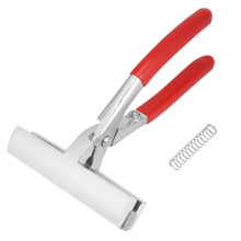 Alicate profissional para esticar telas, em liga de alumínio resistente, com dentes profundos, cabo com retorno por mola e empunhadura
