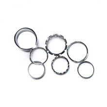 Minimalistisches Fingerring-Set für Modeliebhaber, stapelbares Fingerring-Set mit Gothic-Touch, silberfarbener, halboffener Knöchelring,