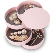 Organisateur de barrettes à double fermoir, étui de rangement pour accessoires de cheveux en perles artificielles, design rotatif de 9,7 cm, non