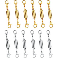 Connecteurs innovants pour bijoux : 12 fermoirs magnétiques, or et argent, mécanisme de verrouillage sécurisé, faciles à utiliser, sublimez vos