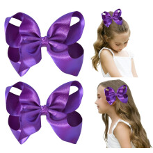 Handgemaakte haaraccessoires voor meisjes met glinsterende linten, set van 2 hoogwaardige, effen krokodillenclips voor veelzijdige kapsels en een