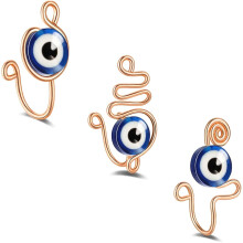 Adjustable Evil Eye Nose Cuff, Fake Nose Rings for Non Pierced Nose, Clip on Nose Ring African Style Handmade Hypoallergenic Tarnish Resistant Copper