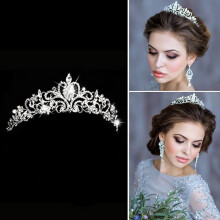 Zilveren tiara's met strasssteentjes, kristallen kronen voor vrouwen, verjaardagscadeaus, bruidshaarbanden, haaraccessoires voor het bal,