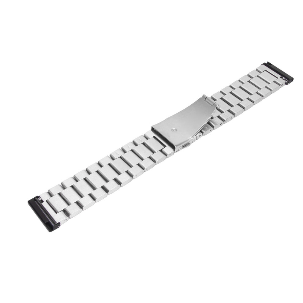 Men Women Stainless Steel Watch Band 24Mm Double Buckle & Adjustable Silver 7901377308122