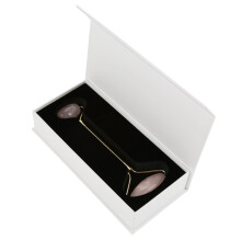 Ρολό προσώπου Rose Quartz για φυσική αντιγήρανση, μασάζ με κρύες πέτρες με πραγματικό