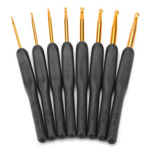 Set de cârlige de croșetat ergonomice, mânere moi, aluminiu, tricotat, consumabile pentru croșetat, pentru meșteșuguri din fire, set de