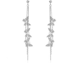 Butterfly Drop Dangle Earrings for Women, 3D Butterfly Dangle Drop Earrings with Hypoallergenic Silver Post, Lightweight and Chic Design Fringed Earri