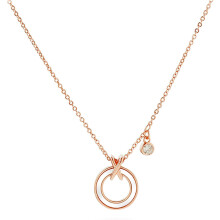 Halskette „Strahlender Mond“, 18 Karat roségoldplattiert, verstellbare Kette mit Perlmuttanhänger, drehbarer Halbmond, Schmuck gegen
