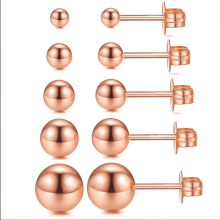 Orecchini a sfera in acciaio chirurgico, set di orecchini a perno ipoallergenici resistenti all'ossidazione per orecchie sensibili, design classico a