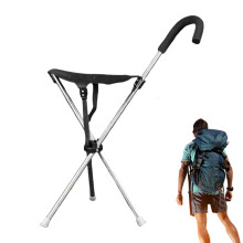Walking Cane with Seat Adjustable Foldable, Lightweight AntiSlip, Travel, Hiking, Sitting, Outdoor Urban Trail Park